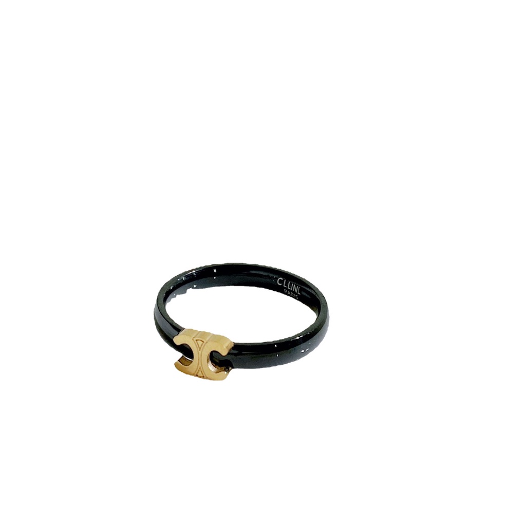 Nhẫn Thép Titan Màu Đen Phối Màu Tương Phản Không Phai Cá Tính