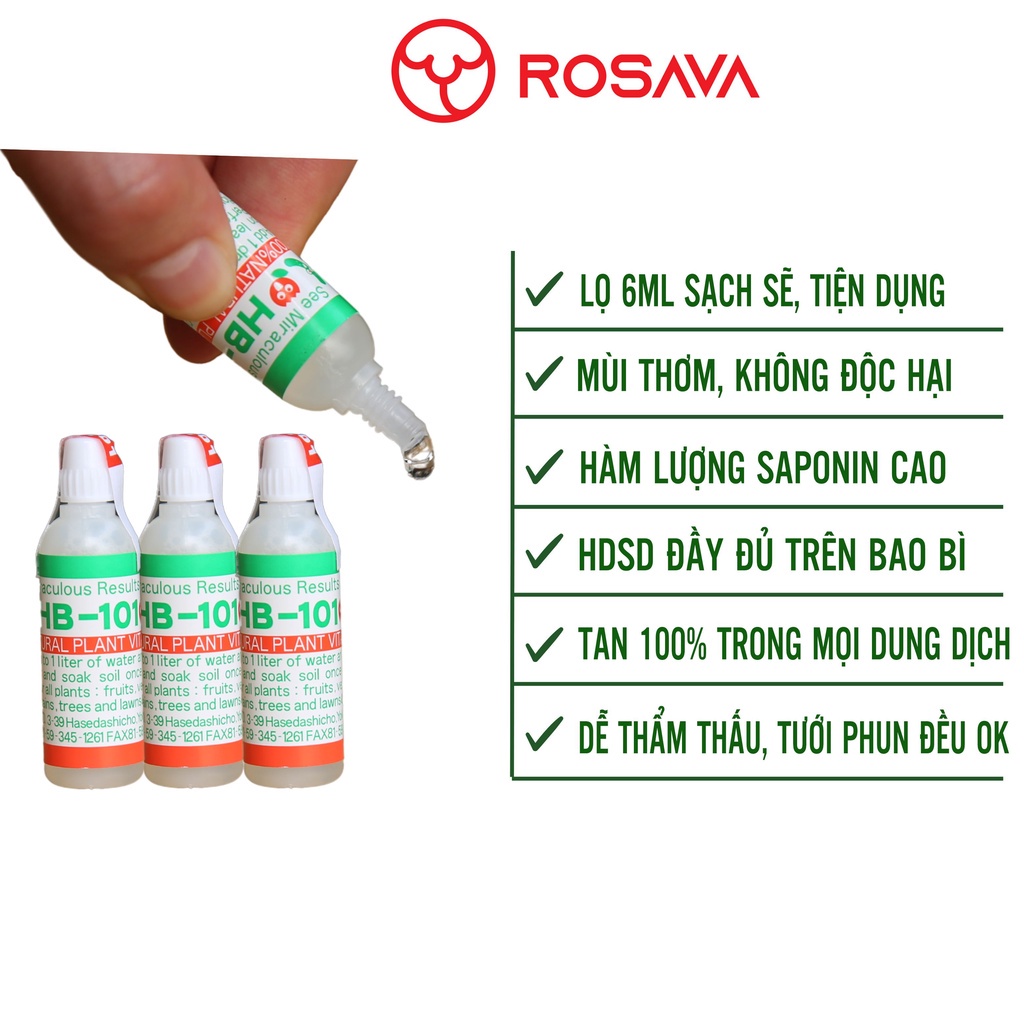 HB 101 Nhật Bản chĩnh hãng, phân bón siêu kích ra rễ hữu cơ và kích thích tăng trưởng lọ 6ml chuẩn