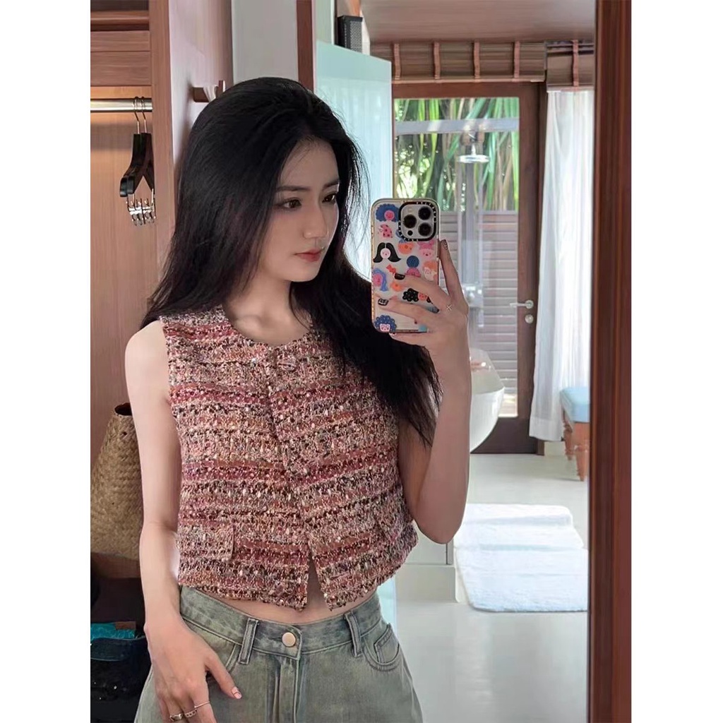 Áo Ngắn Không Tay Theo Phong Cách Dân Tộc Theo Phong Cách Retro Dễ Phối Đồ