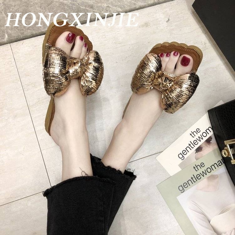 Dép nữ HONGXINGJIE B20H1ET 37Z230910 080801 quai thắt nơ thời trang xinh xắn phong cách mới