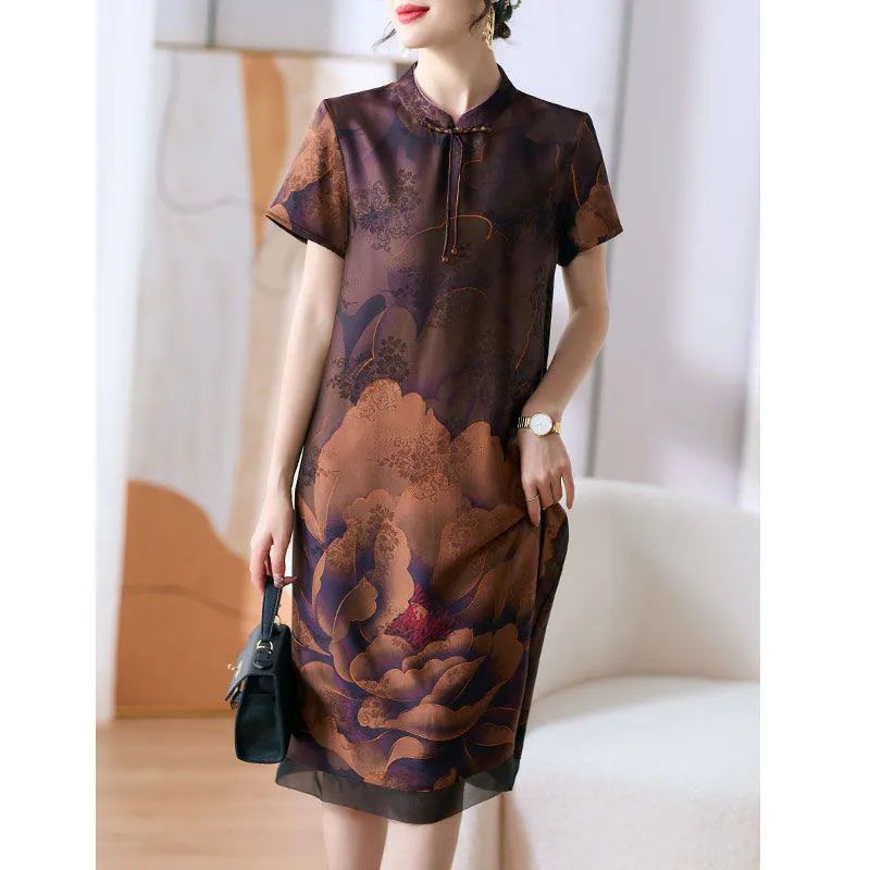 Đầm Sườn Xám Cách Tân Dáng Rộng Phong Cách Trung Hoa Thời Trang Mùa Hè Hàng Mới Dành Cho Nữ