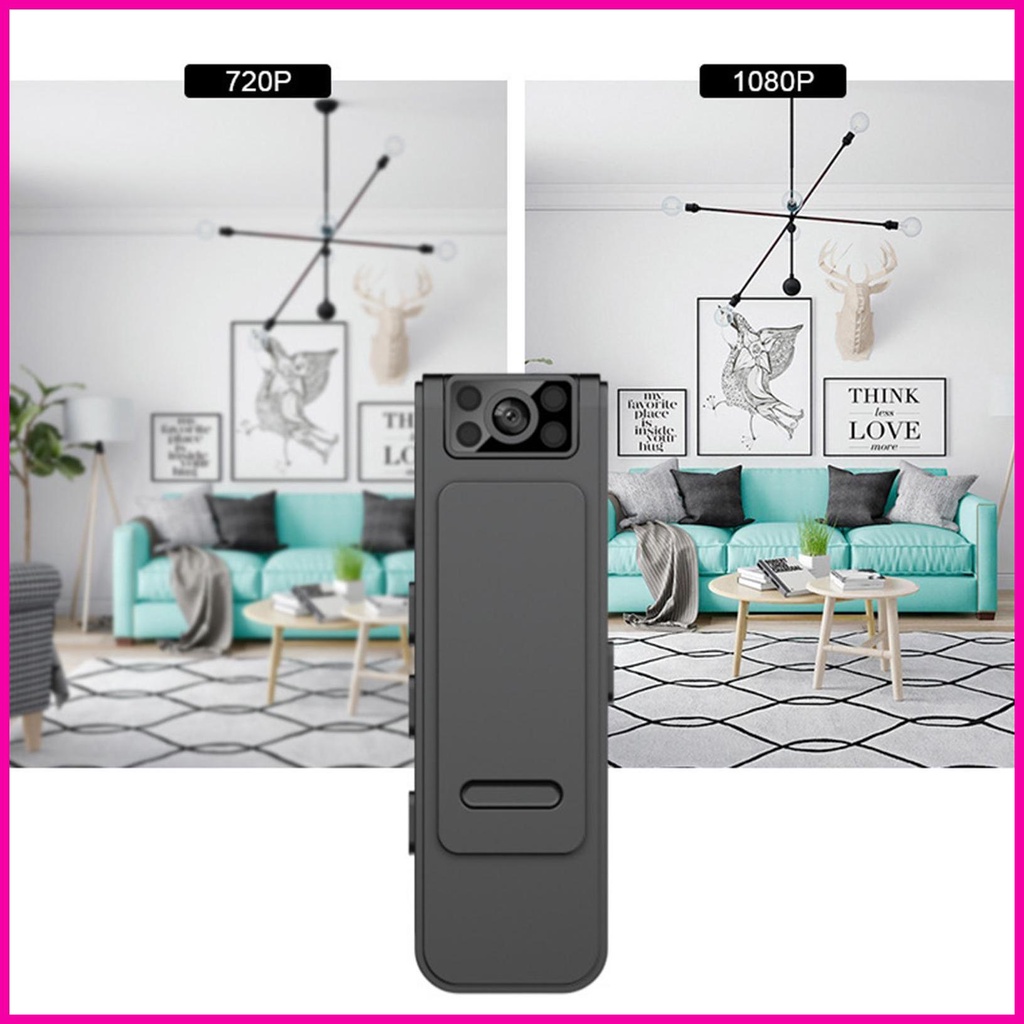 Camera giảm tiếng ồn hd 1080p camera đeo trên cơ thể 1080p video 4k máy ghi âm có thể điều chỉnh 180 camera di động ban đêm lrnvn
