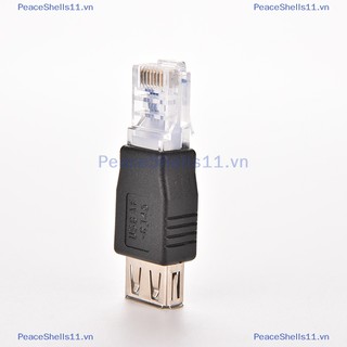 Peaceshells rj45 male to usb af a female adapter socket socket lan network ethernet router plug.