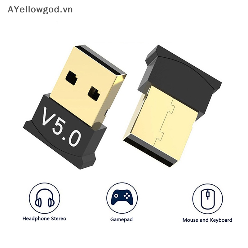 Ayellowgod wireless usb bluetooth 5.1 adapter bộ phát bluetooth bộ thu âm thanh dongle cho máy tính pc máy tính xách tay bàn phím chuột máy in vn
