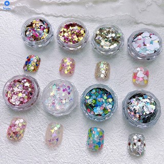 Sequin đính móng MAFFICK gradient laser trái tim siêu mỏng lấp lánh trang trí nghệ thuật