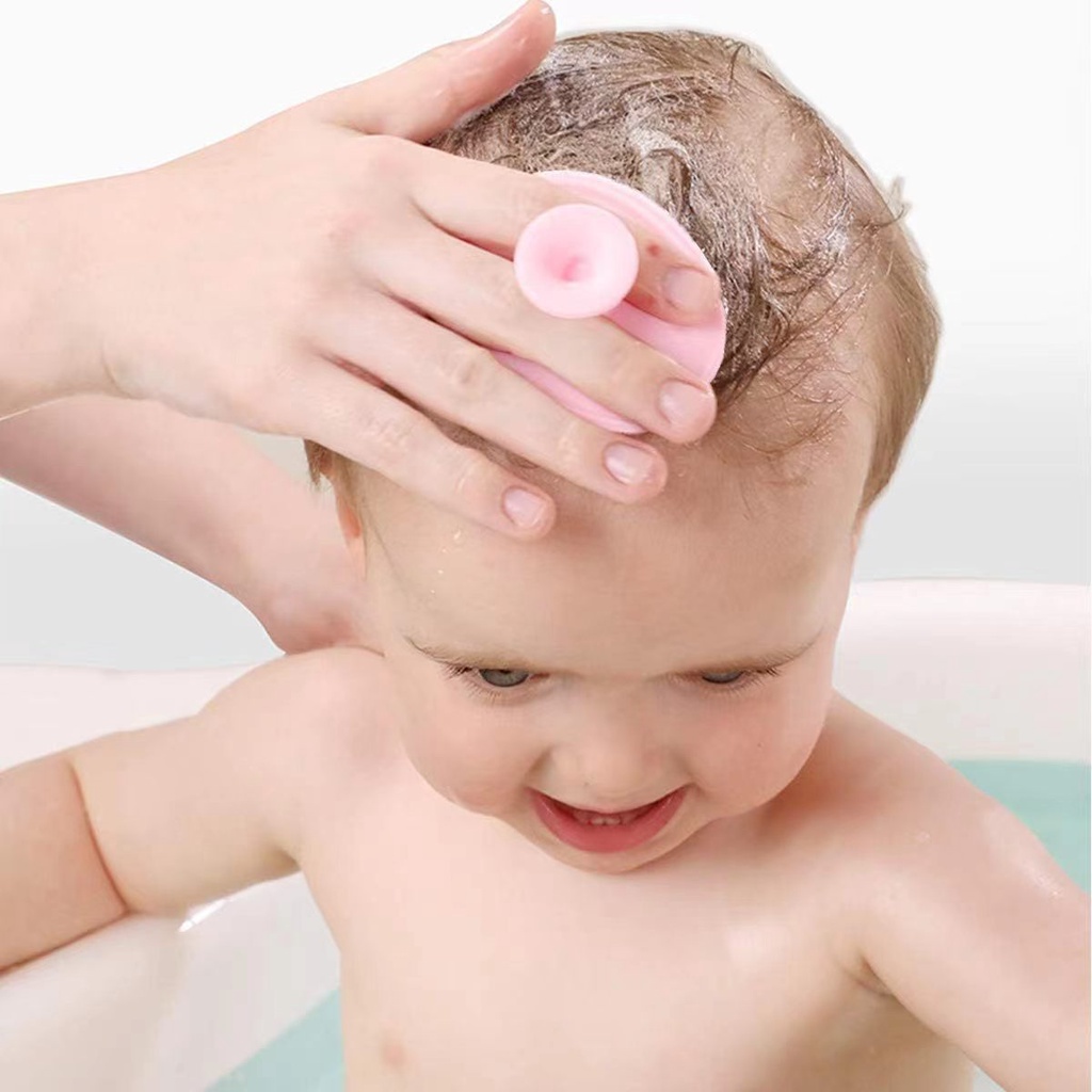 Bàn Chải Tắm Silicone Đầu Tròn Mềm Mại Làm Sạch Sâu Cho Da Em Bé