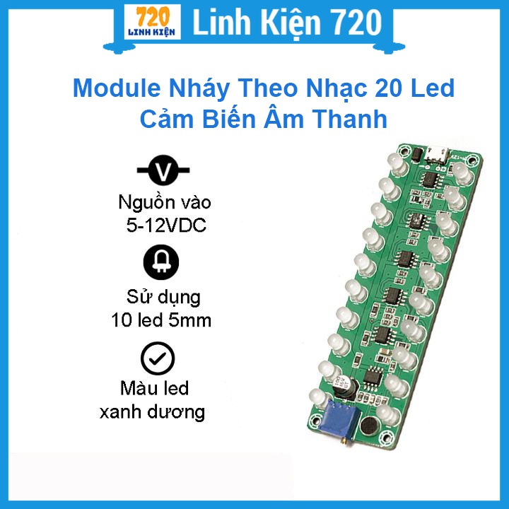 Module nháy theo nhạc 20 Led cảm biến âm thanh