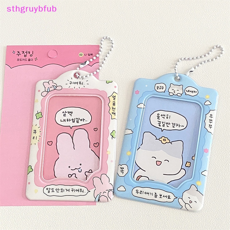 Sthb fashion korea 3 inch photocard holder kpop card keychain mặt dây chuyền thần tượng chủ thẻ xe buýt ngân hàng id thẻ bìa đồ dùng học sinh vn