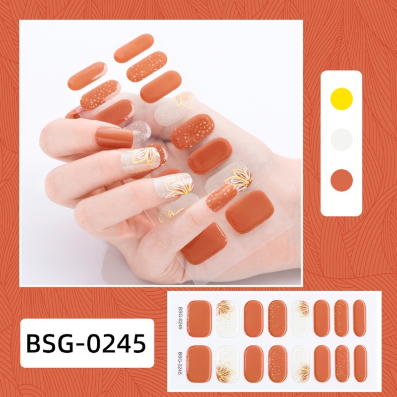 Pepa semi cured gel strips keo gel nail art stickers lasting glitter gel nail wraps sticker with nail file