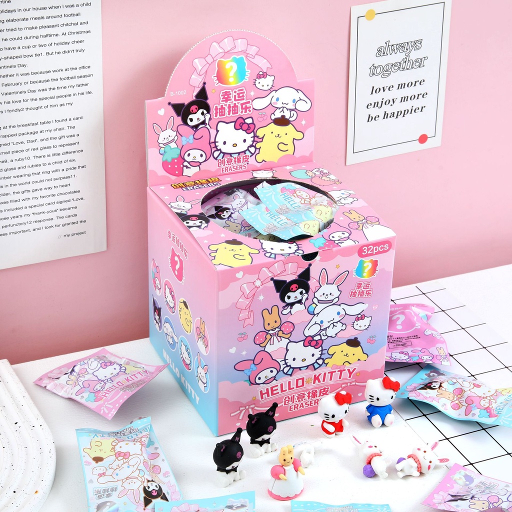 SANRIO 1 Cục Tẩy Bút Chì Hình Nhân Vật Hoạt Hình Đáng Yêu