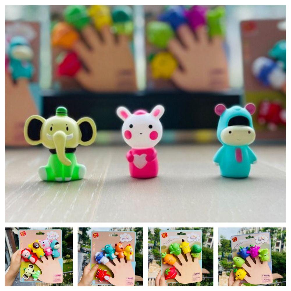 Adamesxqb set 5 Rối Bông Đeo Ngón Tay Nhiều Màu Sắc Hình Chú Thỏ Cho Bé