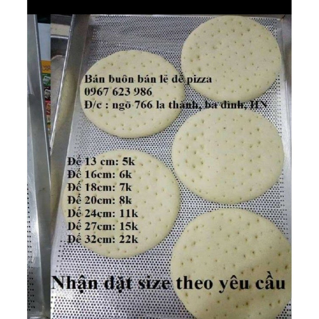 đế pizza mỏng size 18(chỉ ship miền bắc và bắc miền trung)