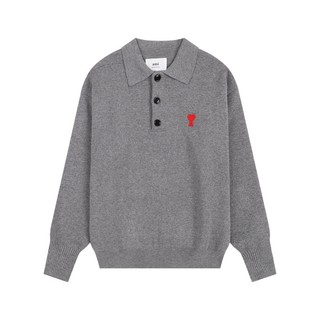 Áo thun polo ami-wool, logo thương hiệu, sản phẩm heavy-duty, thân trên thoải mái, phong cách unisex