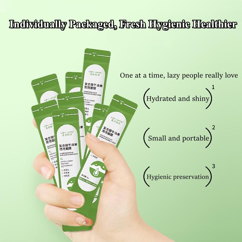 Set 10 Mặt Nạ Chiết Xuất Bơ Làm Sạch Mụn Đầu Đen Se Khít Lỗ Chân Lông LOYHANC 1 Hộp