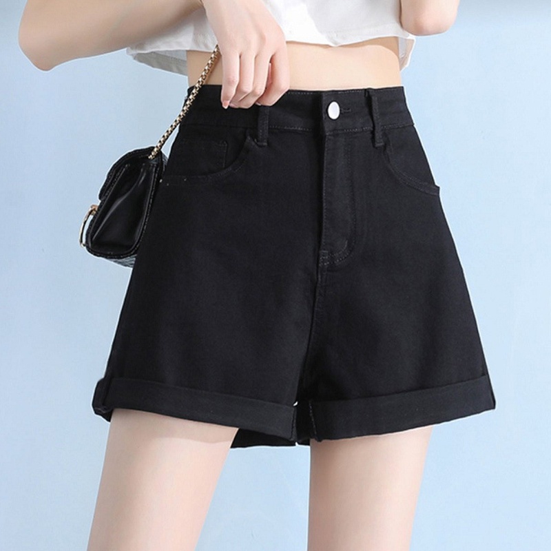 IELGY Quần ngắn ống rộng Lưng Cao Tôn Dáng Hợp Thời Trang Cho Nữ