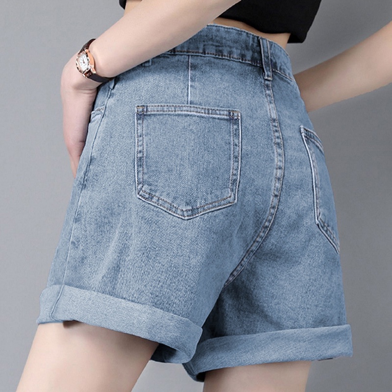 IELGY Quần ngắn ống rộng Lưng Cao Tôn Dáng Hợp Thời Trang Cho Nữ