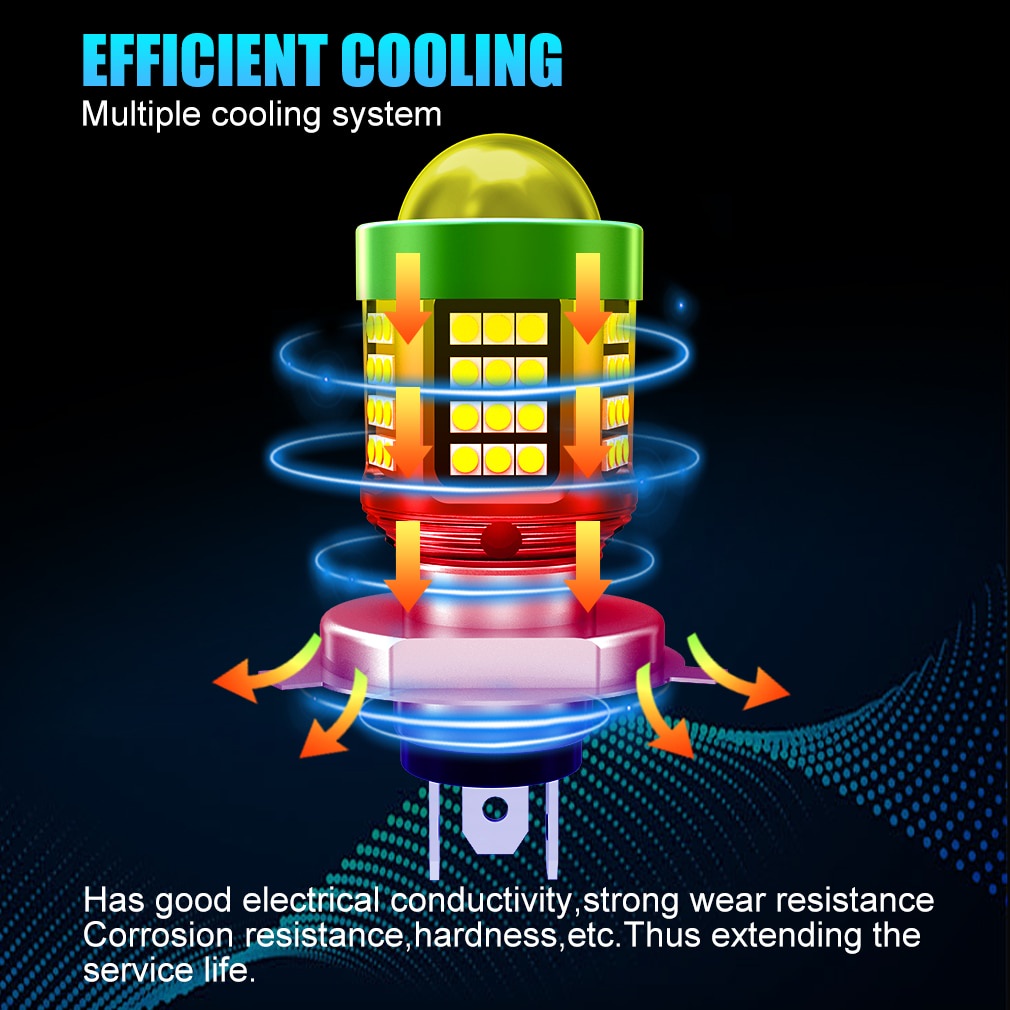 360° Đèn Pha LED T19 P15D H4 H6 DC12V-60V 8000LM Hai Màu Siêu Sáng Dành Cho Xe Mô Tô