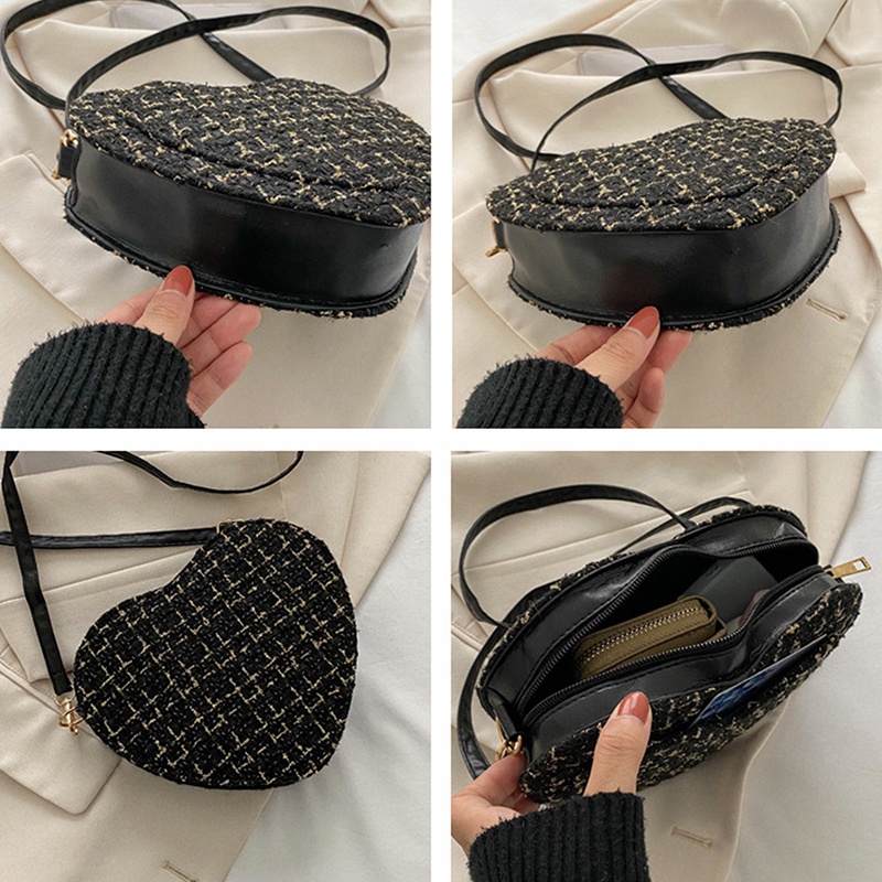 Túi Đeo Chéo Vai Hình Trái Tim Sang Trọng Dành Cho Nữ