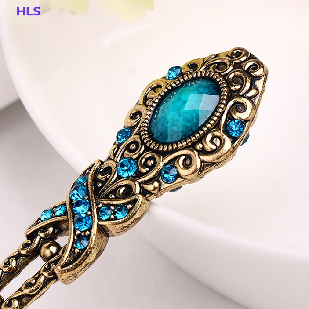 Trâm Cài Tóc Kim Loại Đính Đá Pha Lê Phong Cách Vintage Đơn Giản