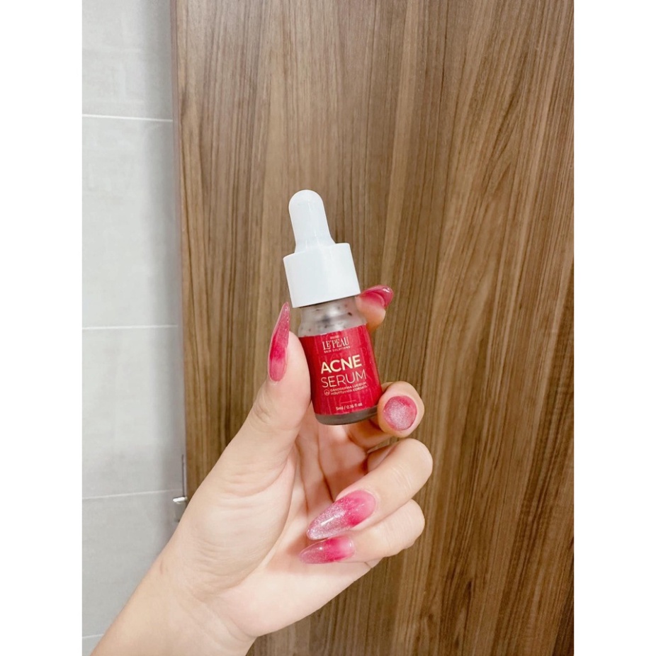 Giảm Mụn Thâm Rỗ Lepeau Acne Serum 5ml, Kem Bôi Mụn Trắng Sáng Khô Còi Mụn, Thâm Sau Mụn
