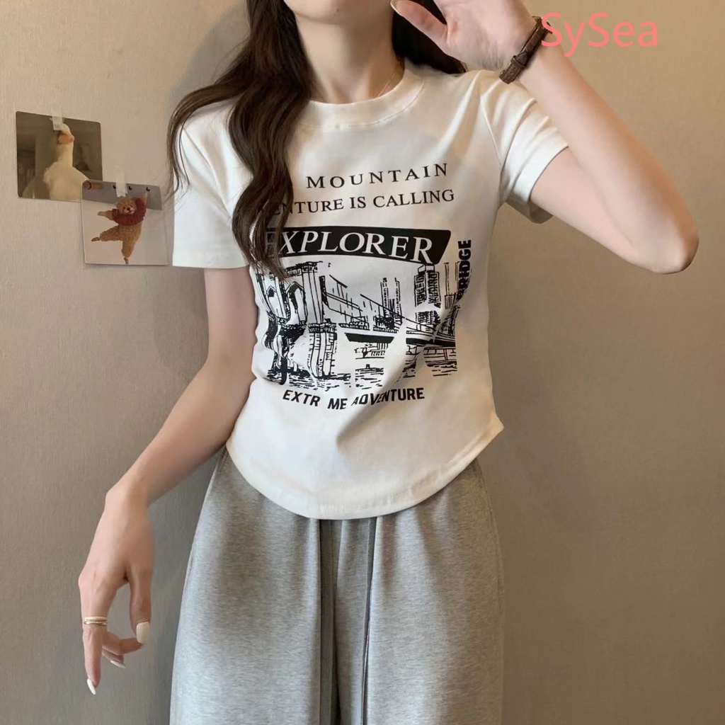 Áo Sơ Mi Ngắn In Họa Tiết Phong Cách Mỹ Cổ Điển Thời Trang Mùa Hè Dành Cho Nữ