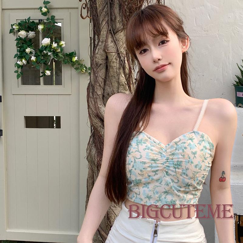 Áo Hai Dây Hở Lưng Họa Tiết Hoa Thời Trang Mùa Hè Cho Nữ