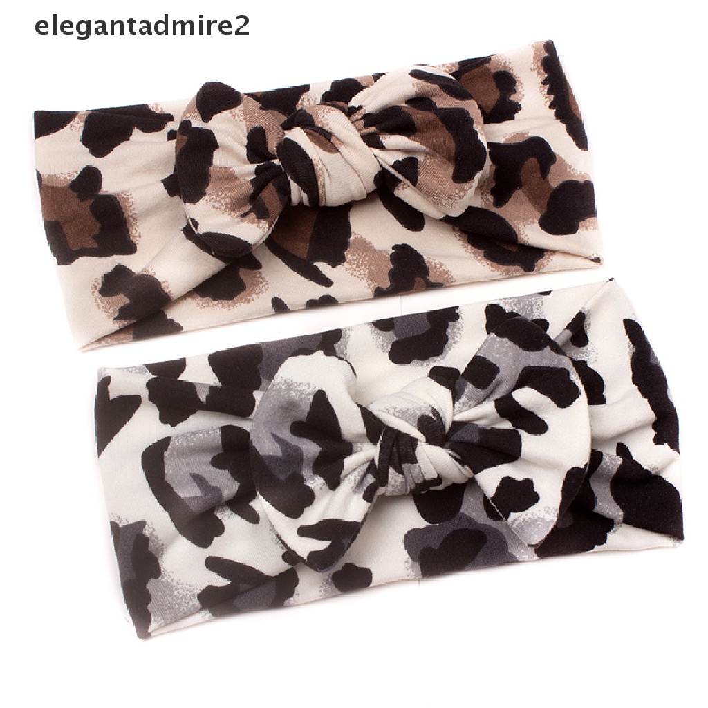 Băng Đô Nơ Bản Rộng Họa Tiết Da Báo Cho Bé 0-3 Tuổi