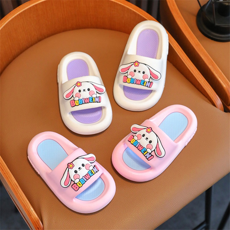 Dép Đi Trong Nhà Đế Mềm Chống Trượt Họa Tiết Hoạt Hình Dễ Thương Cho Bé Gái