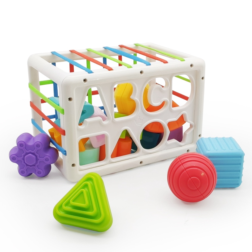 Đồ chơi LIMX OASIS khối lập phương phân loại giáo dục theo phương pháp montessori với dây thun co giãn cho bé
