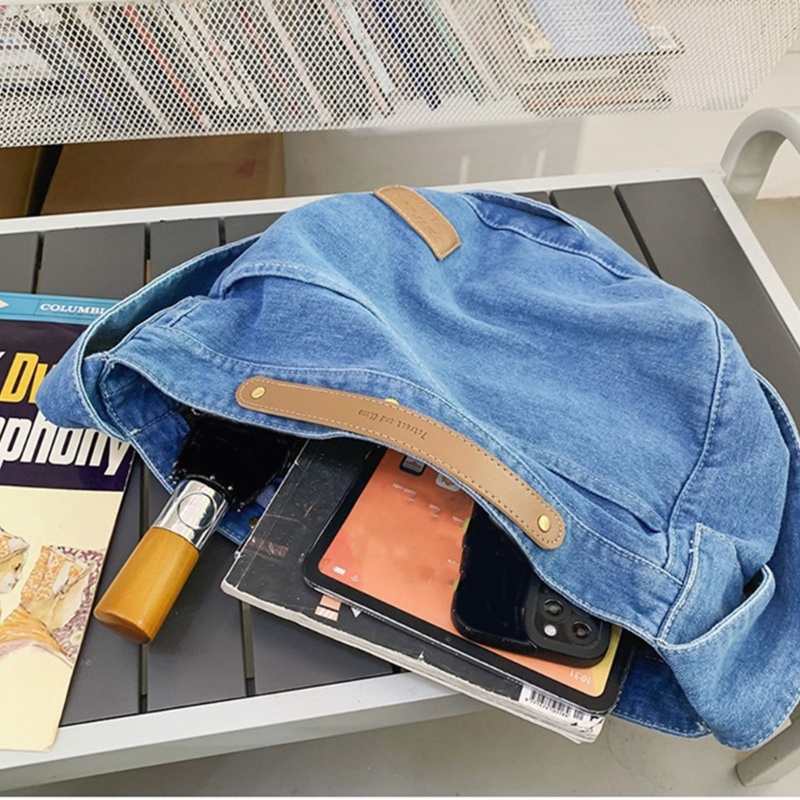 Túi Xách Denim Đeo Chéo Sức Chứa Lớn Thời Trang Dành Cho Nữ