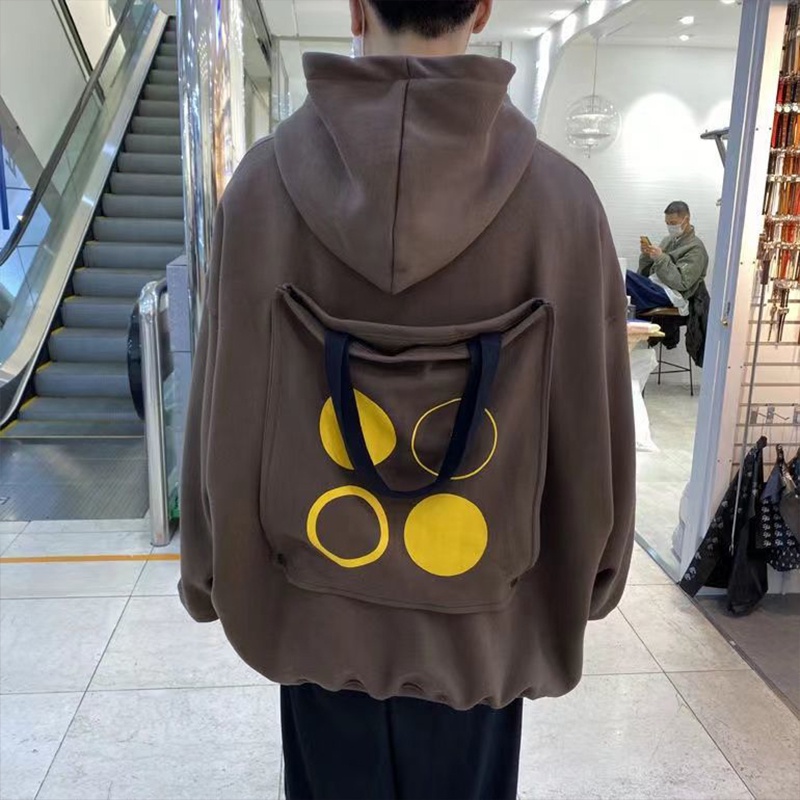 Áo Hoodie Dài Tay Form Rộng In Họa Tiết Dễ Thương Cho Nam