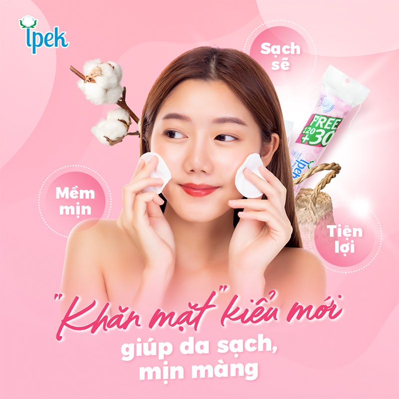 Bông tẩy trang Ipek 130 miếng Daily Beauty Official