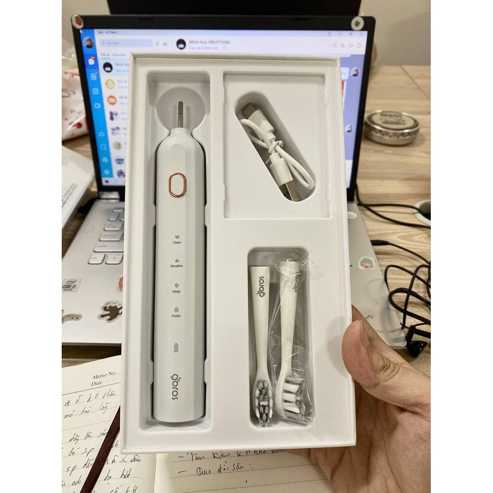 Bàn Chải Điện GOROS Smooth Electric Toothbrush - Hàng nhập Đức - BH 12 tháng