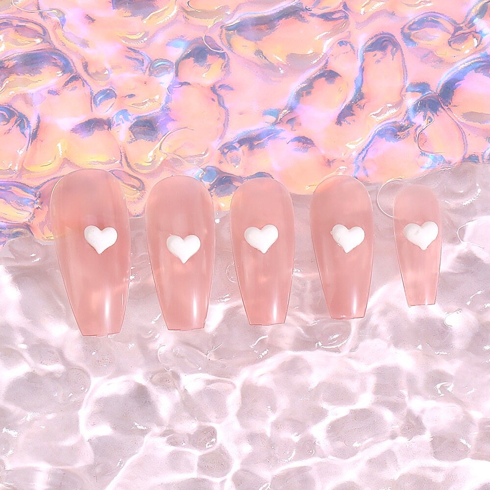 Set 50 Miếng Dán Trang Trí Móng Tay Họa Tiết Trái Tim Màu Gradient Dễ Thương