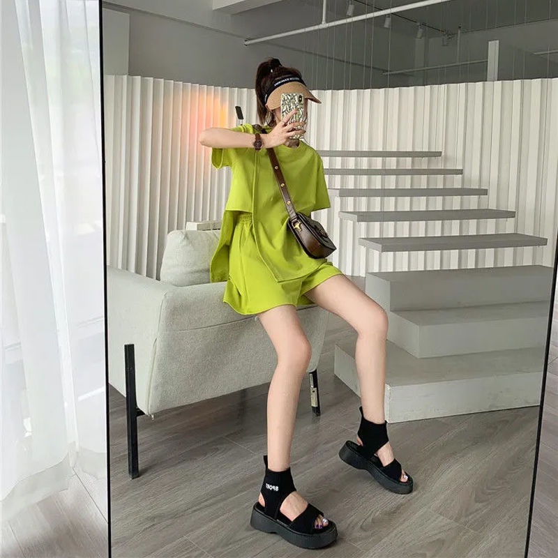 Set Áo Thun Ngắn Tay Và Quần Short Size Lớn Thời Trang Hè 2023 Cho Nữ