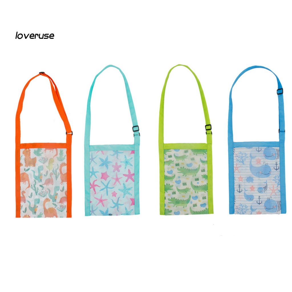 / Lo / No Túi Đeo Chéo Thân Thiện Với Môi Trường In Hình Vỏ Sò Đựng Đồ Chơi Đi Biển Cho Bé