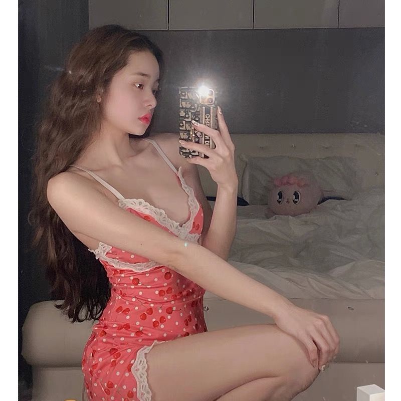 Đồ ngủ Hai Dây Phối Ren Phong Cách Hàn Quốc Thời Trang Mùa Hè Mới Cho Nữ