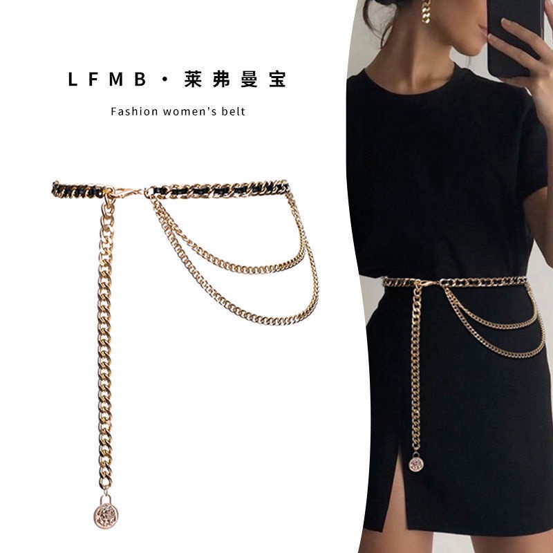 Thắt Lưng Dây Xích Kim Loại Thời Trang Mùa Hè Cho Nữ