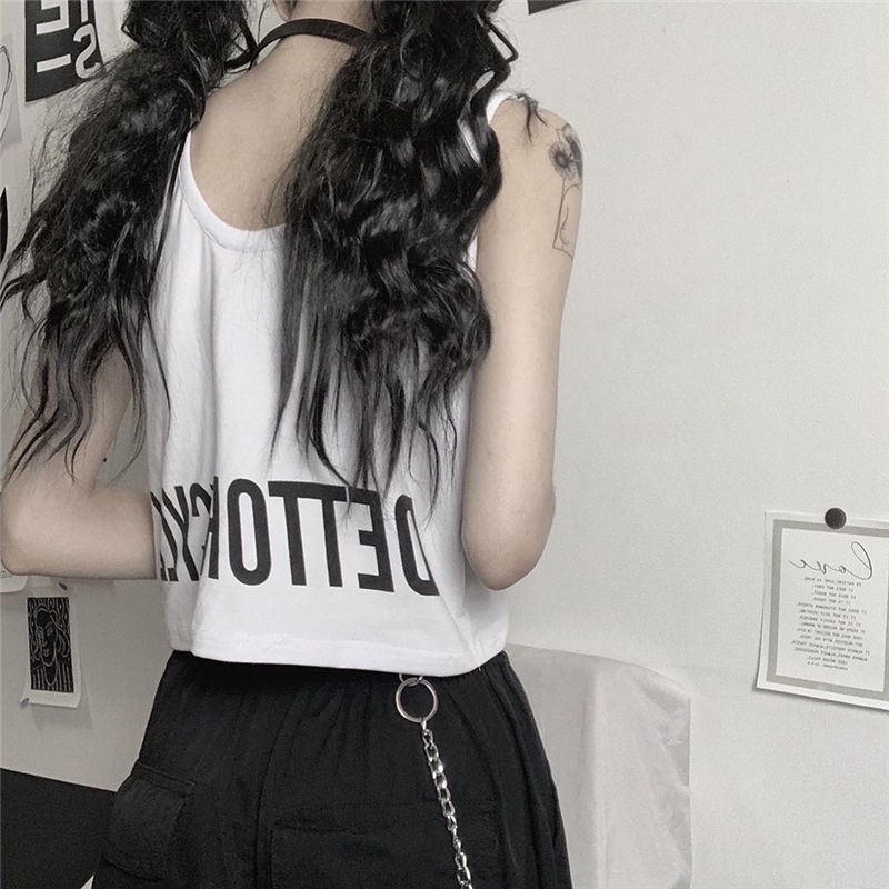 Jiashucheng Áo Croptop Thể Thao Không Tay Dáng Ngắn Rộng Thời Trang Mùa Hè Cho Nữ