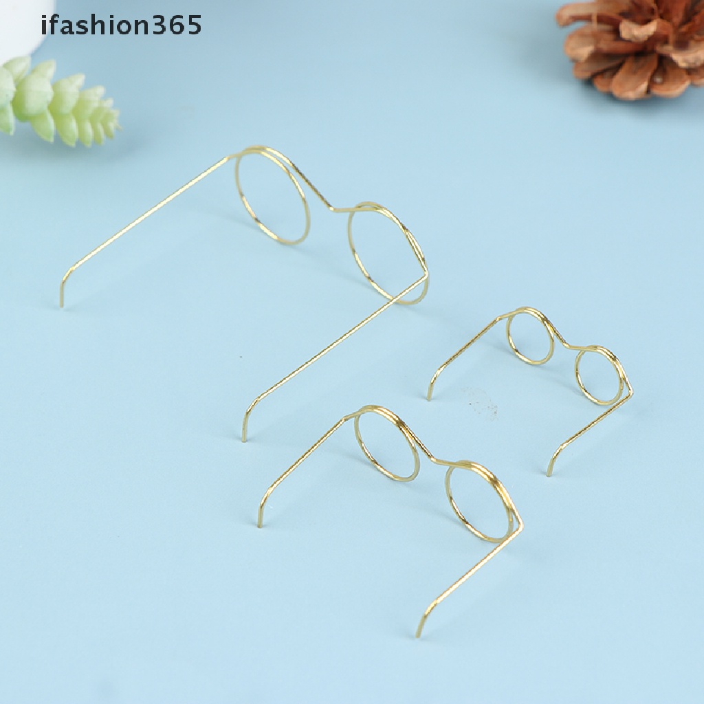 Set 5 / 10 Mắt Kính 9 / 25 / 30cm Không Gọng Tròn Phong Cách Cổ Điển Thời Trang Cho Búp Bê 9 / 25 / 30cm