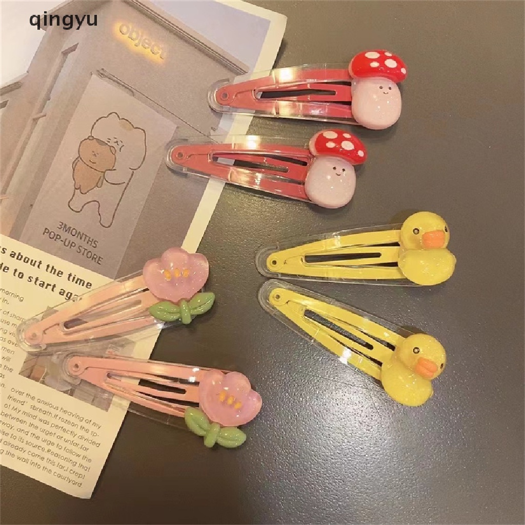 Bộ 2 Kẹp Tóc Trong Suốt Họa Tiết Hoạt Hình Dễ Thương Cho Bé Gái