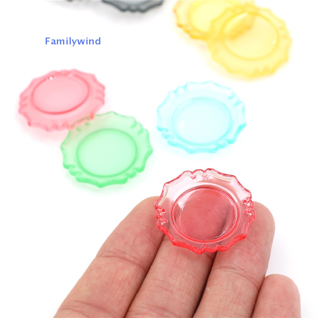 Set 2 Đĩa Tròn Màu Hồng Tỉ Lệ 1 / 12 Dùng Trang Trí Nhà Búp Bê Dụng Cụ Làm Đẹp Chất Lượng Cao