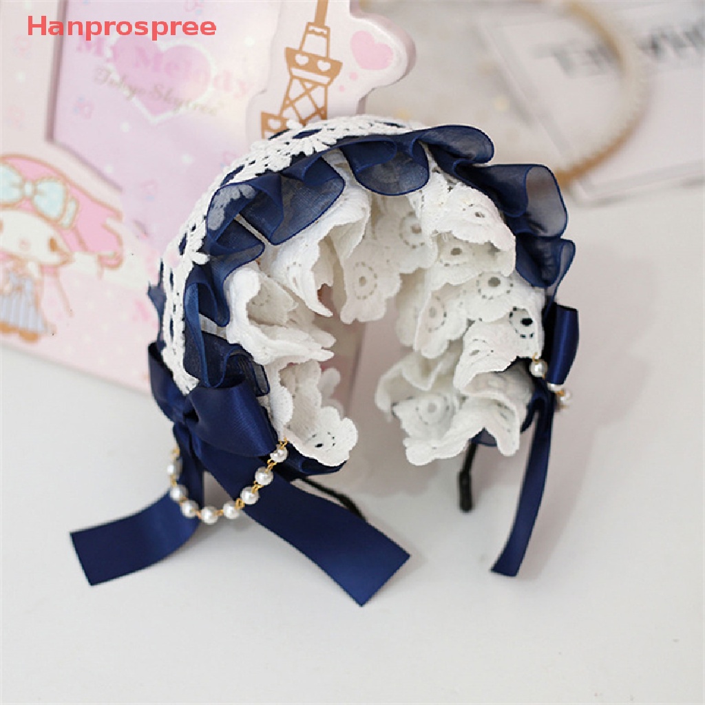 Băng Đô Cài Tóc Phối Ren Thắt Nơ Phong Cách lolita Nhật Bản