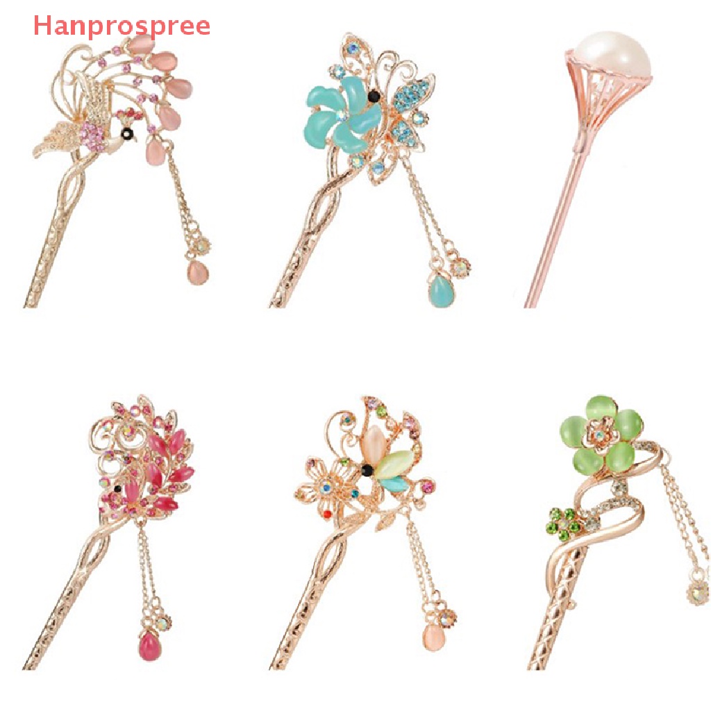 1 Trâm Cài Tóc Kim Loại Đính Đá Phong Cách Trung Hoa Cổ Điển