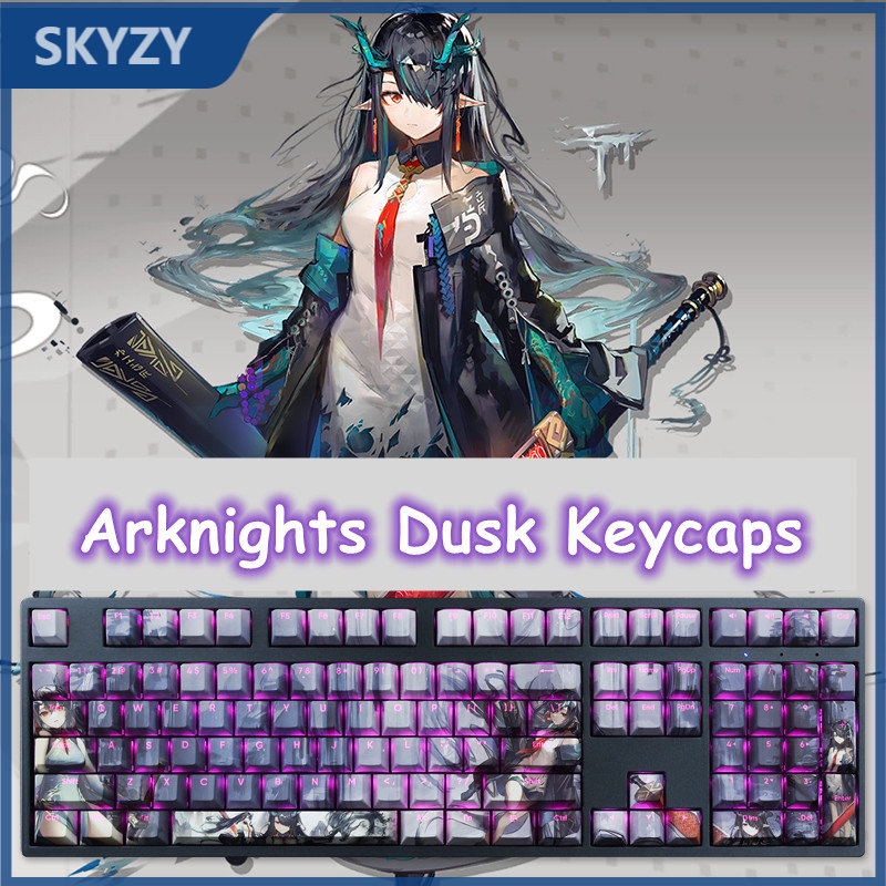 Dusk Keycaps Cherry Profile Anime Arknights PBT Dye Sub Bàn Phím Cơ Keycap