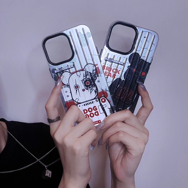 Ốp Điện Thoại TPU Silicon Mềm Trong Suốt In Hình Gấu Hoạt Hình Bảo Vệ Ống Kính Máy Ảnh Cho iphone 14 13 12 11 Pro Max
