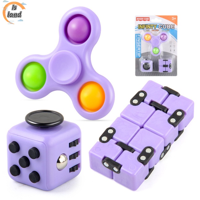 Set 3 Đồ Chơi Fidget Spinner HìNh KhốI Vô CựC GiúP GiảM Stress