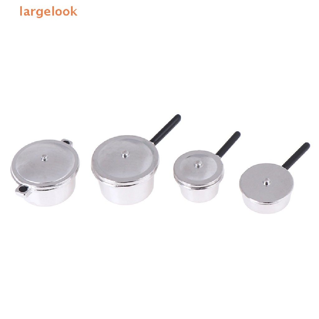 Set 4 Mô Hình Nồi Chảo Mini Tỉ Lệ 1: 12 Dùng Để Trang Trí Nhà Búp Bê