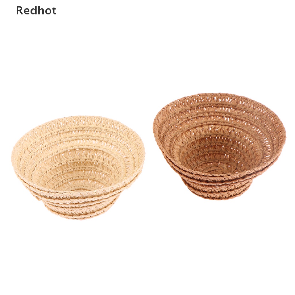 &lt; Redhot &gt; Nón Rơm Thủ Công Mini Trang Trí Nhà Búp Bê