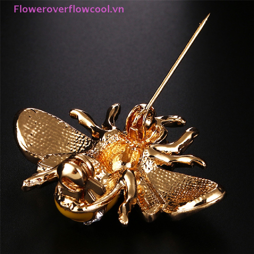 Ghim Cài Áo Hình Con Ong Đính Đá Nhân Tạo Thời Trang